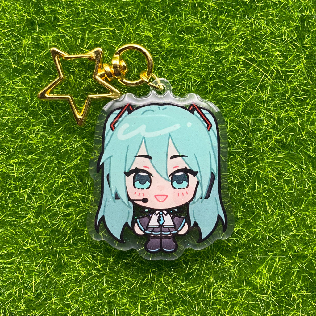 VOCALOID/SynthV Glitter Epoxy Keychains