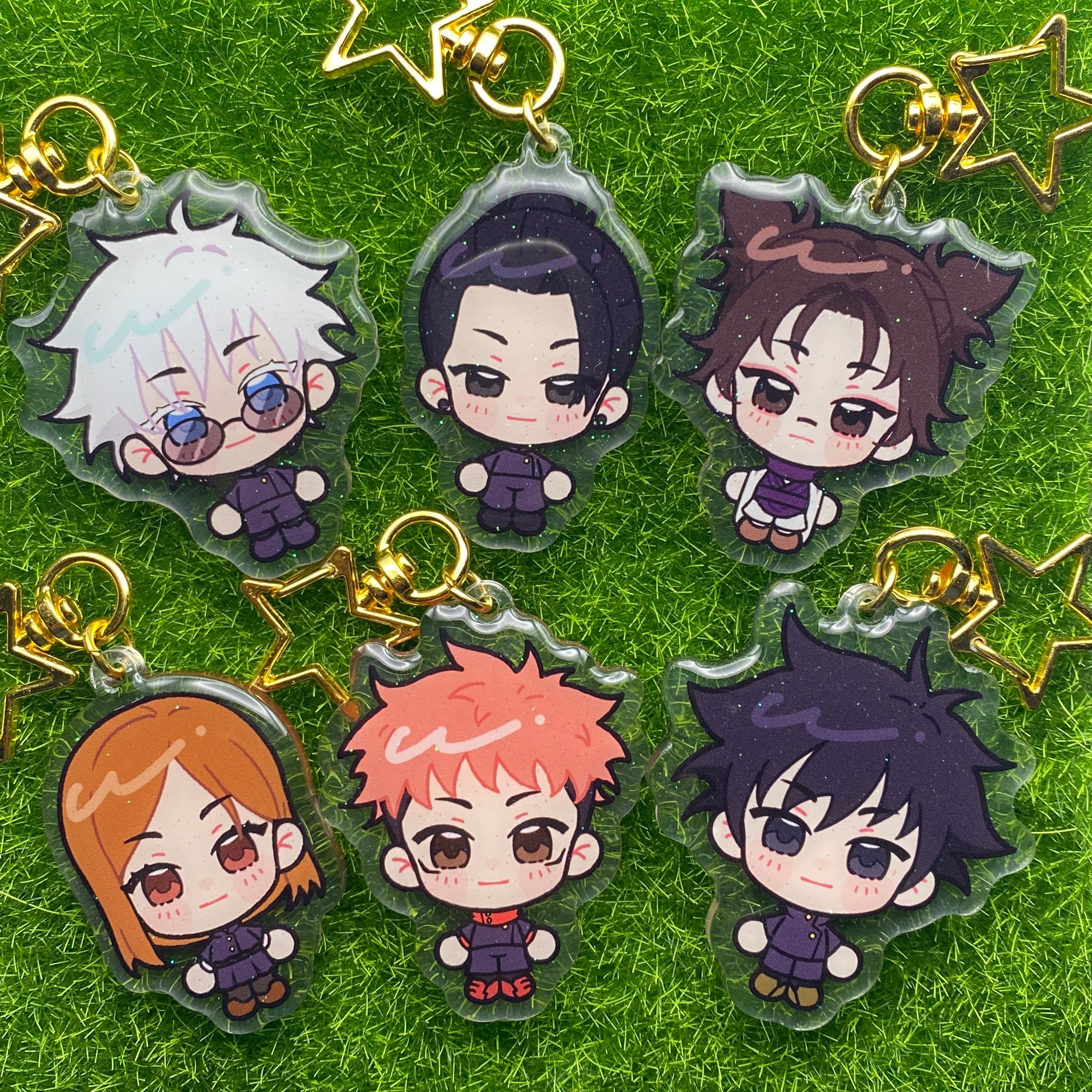 Sorcery Fight Glitter Epoxy Keychains