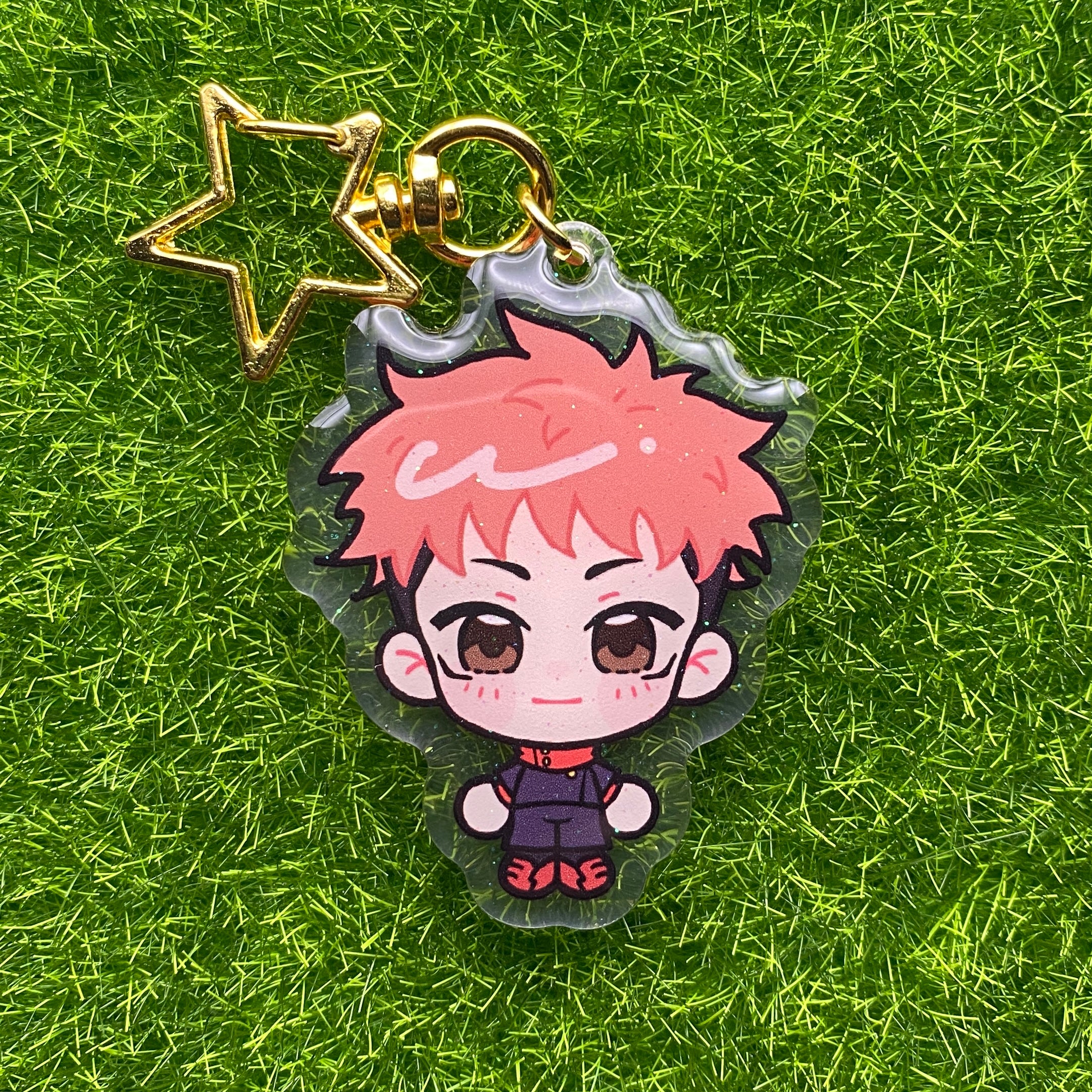 Sorcery Fight Glitter Epoxy Keychains