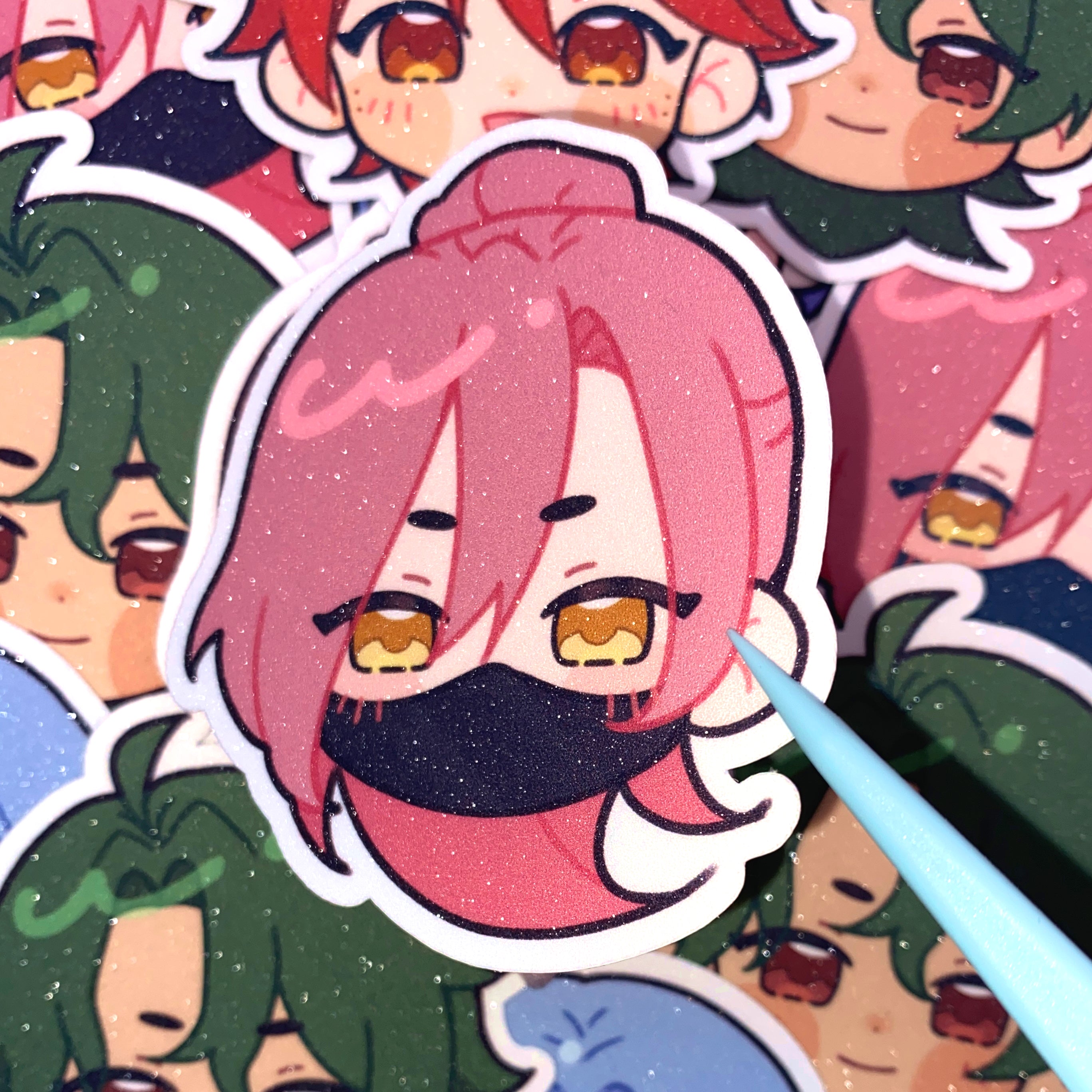 Cherry Vinyl Glitter Sticker